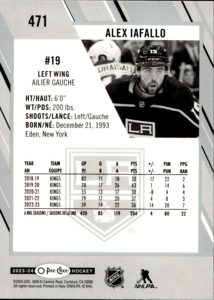 2023-24 Upper Deck O-Pee-Chee Hockey - Base #471 Alex Iafallo - Los Angles Kings - B