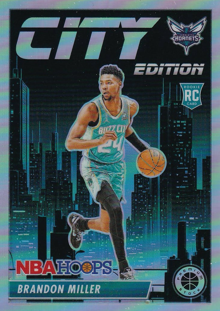 2023-24 Panini Hoops Premium Stock Basketball - City Edition - Prizm #12 Brandon Miller - Charlotte Hornets - A