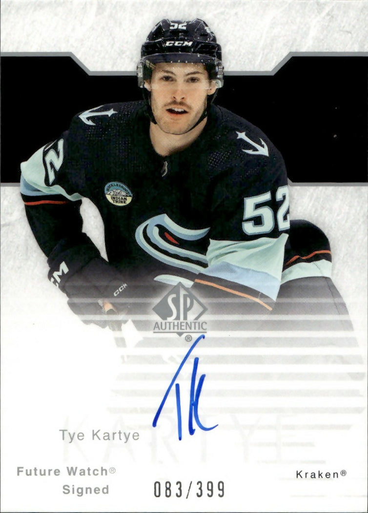 2023-24 Upper Deck SP Authentic Hockey - 2003-04 Retro Future Watch Auto #RFWA2-6 Tye Kartye - Seattle Kraken - A