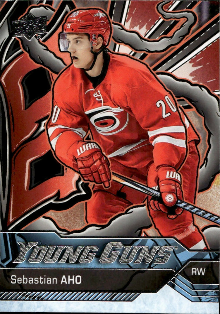 2024-25 Upper Deck Series 2 Hockey - Young Guns Renewed #210 Sebastian Aho - Carolina Hurricanes - A