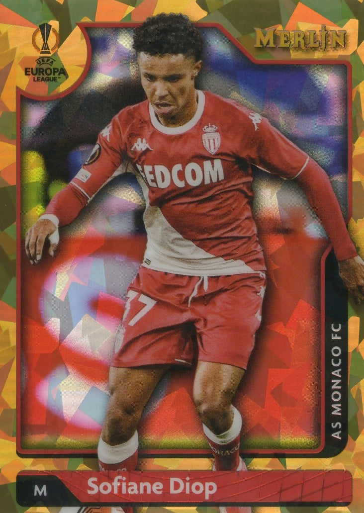 2021-22 Topps Merlin Collection Chrome UCL - Base - Gold Atomic Refractor /50 #45 Sofiane Diop - Monaco FC