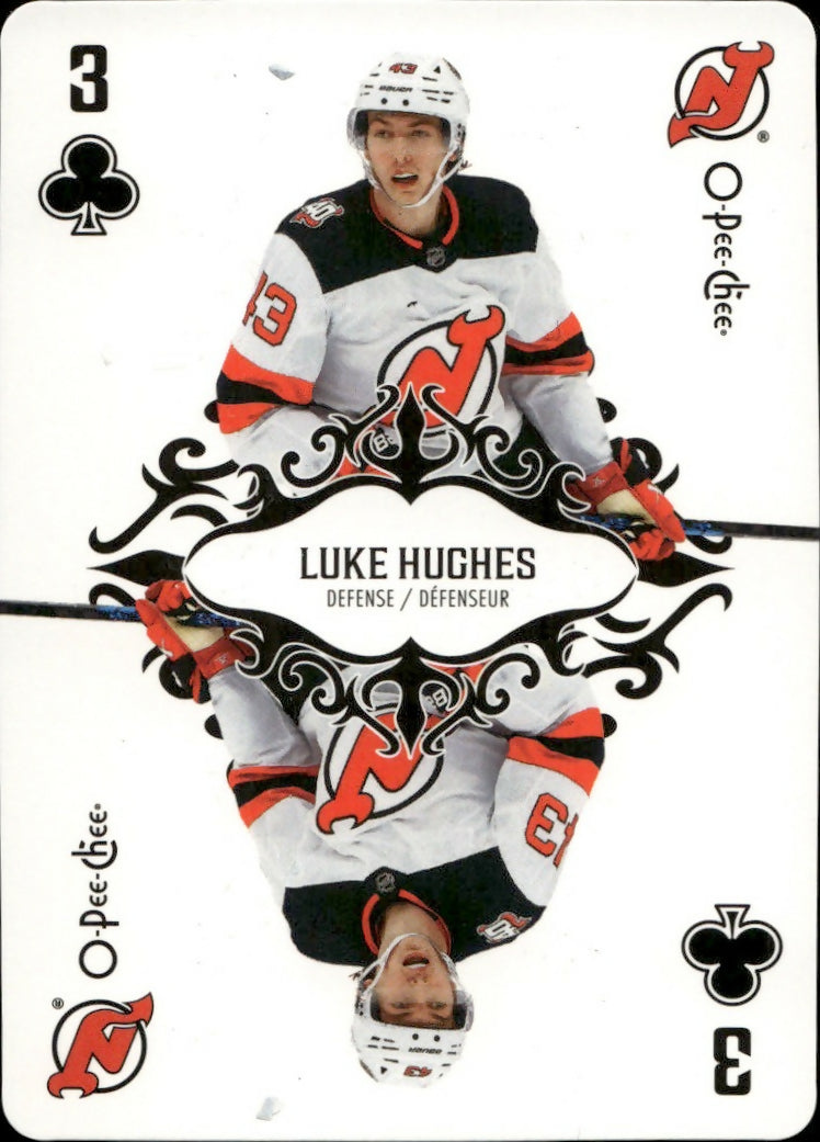 2023-24 Upper Deck O-Pee-Chee Hockey - Playing Card #3C Luke Hughes - New Jersey Devils
