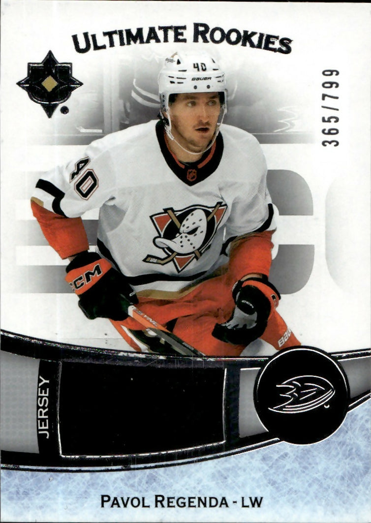 2022-23 Upper Deck Ultimate Hockey - Base - Ultimate Rookies - Patch :799 #125 Pavol Regenda - Anaheim Ducks - A