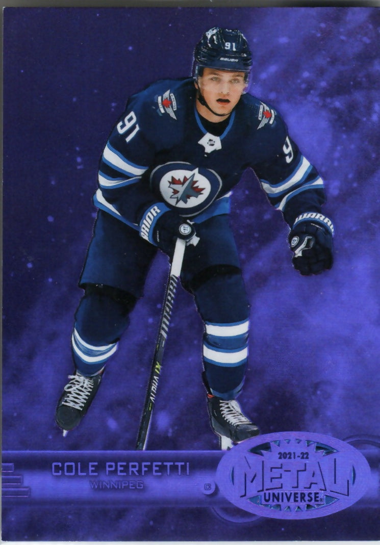 2021-22 Upper Deck Skybox Metal Universe Hockey - 1997-98 Retro - Purple Spectrum #R-24 Cole Perfetti - Winnipeg Jets - A