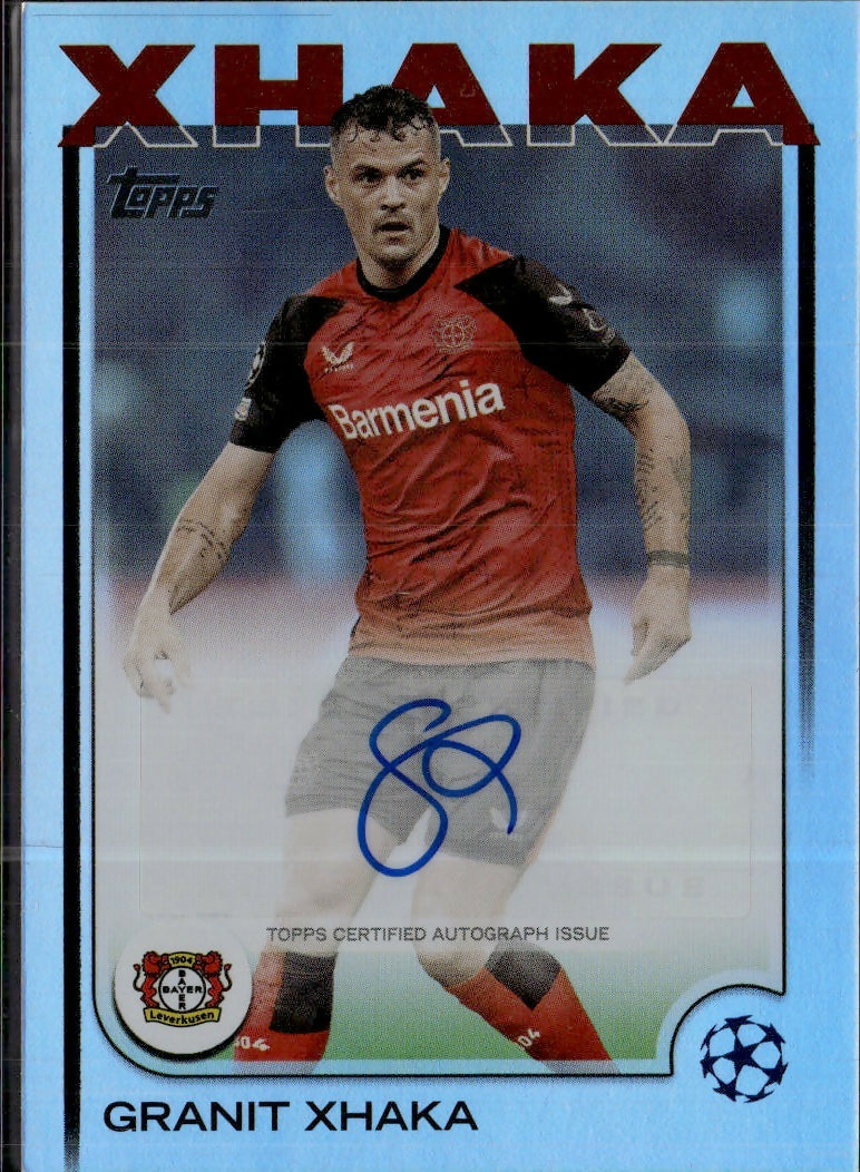 2024-25 Topps UEFA Club Competitions - Base - Auto #A-GX Granit Xhaka - Bayer 04 Leverkusen - A
