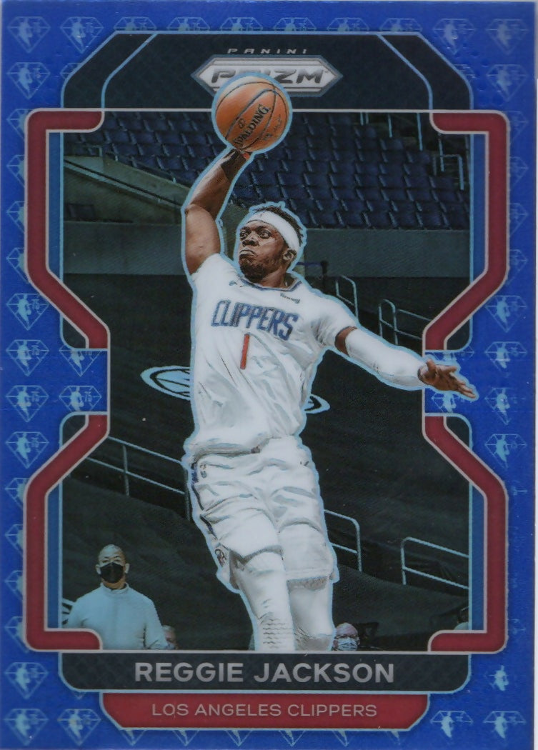 2021-22 Panini Prizm Basketball - Base - NBA 75th Anniversary Prizm # 213 Reggie Jackson - Los angeles Clippers