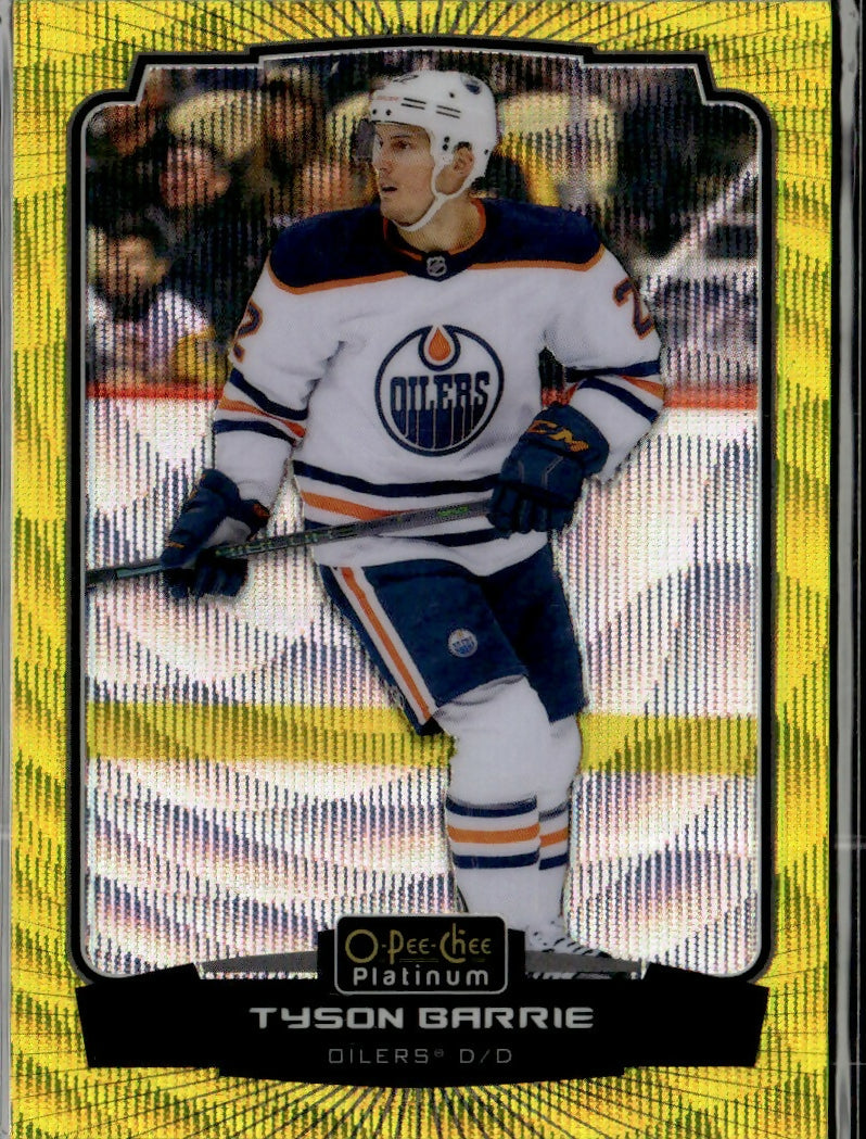2022-23 Upper Deck O-Pee-Chee Platinum Hockey - Base - Neon Yellow Surge #186 Tyson Barrie - Edmonton Oilers - A