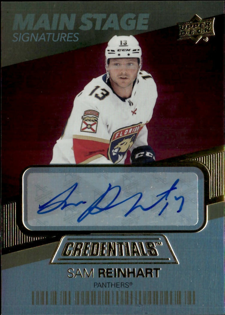 2021-22 Upper Deck Credentials - Main Stage Signatures #BTS-SR Sam Reinhart - Florida Panthers - A