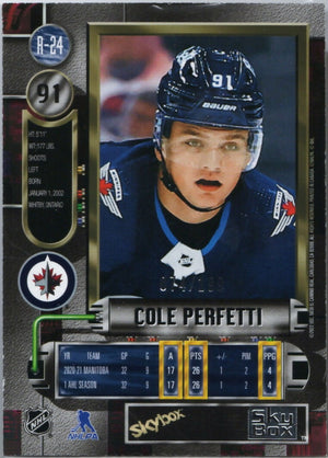 2021-22 Upper Deck Skybox Metal Universe Hockey - 1997-98 Retro - Purple Spectrum #R-24 Cole Perfetti - Winnipeg Jets - B