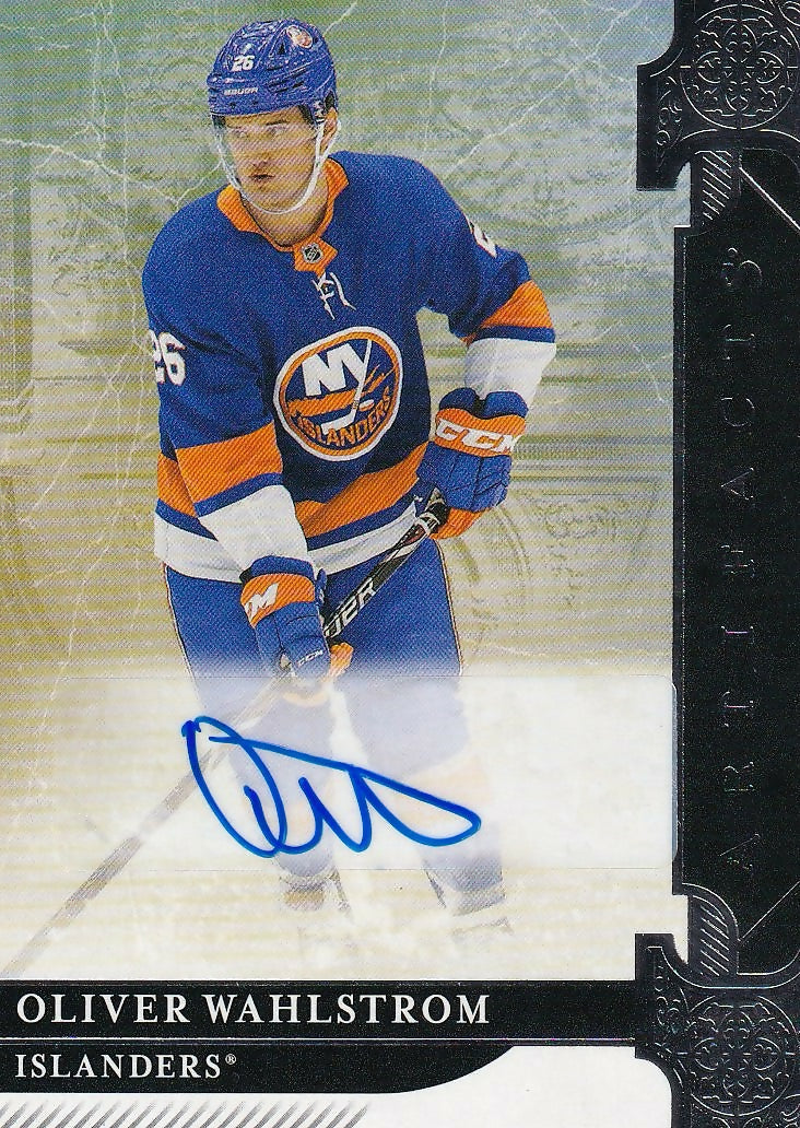 2019-20 Upper Deck Artifacts Rookie Auto Exchange Auto #XIII Oliver Wahlstrom New York Islanders