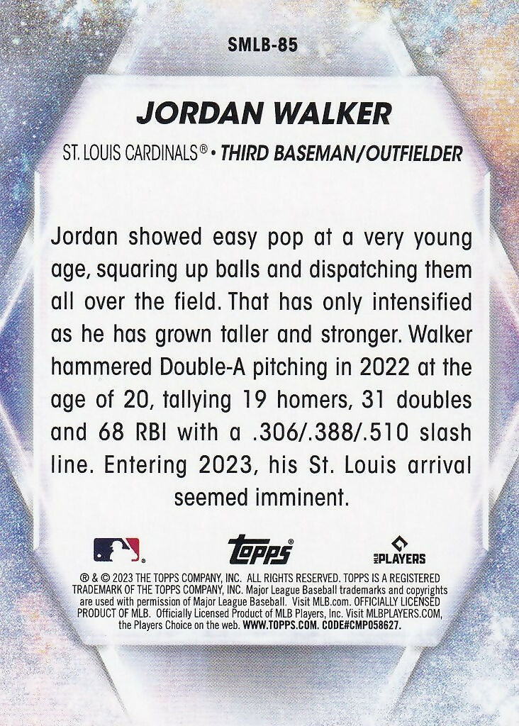 2023 Topps Update Stars of MLB #SMLB-85 Jordan Walker St. Louis Cardinals