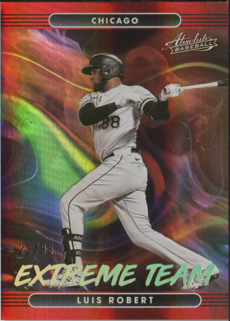 2022 Panini Absolute Baseball - Extreme Team - Spectrum Red :99 #ET-1 Luis Robert - Chicago White Sox - A