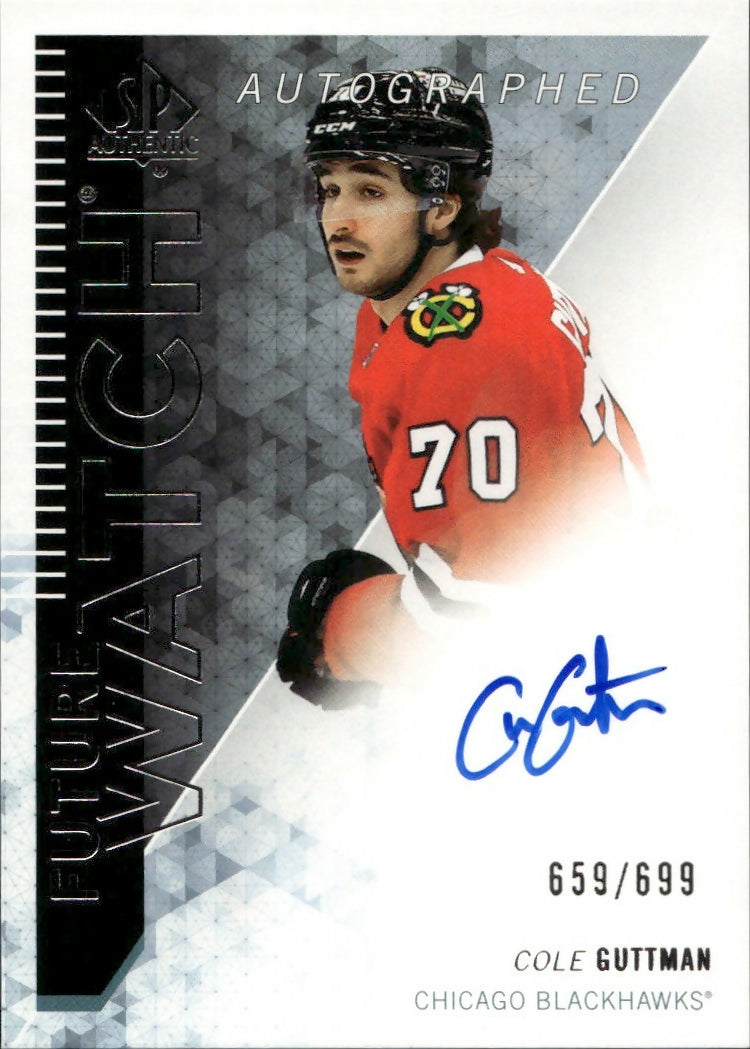 2023-24 Upper Deck SP Authentic Hockey - 2013-14 Retro Autographed Future Watch #RFWA-CG Cole Guttman - Chicago Blackhawks - A