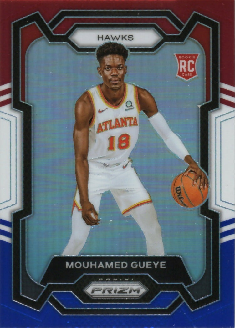 2023-24 Panini Prizm Basketball Base - Red White and Blue Prizm #157 Mouhamed Gueye, Atlanta Hawks - A