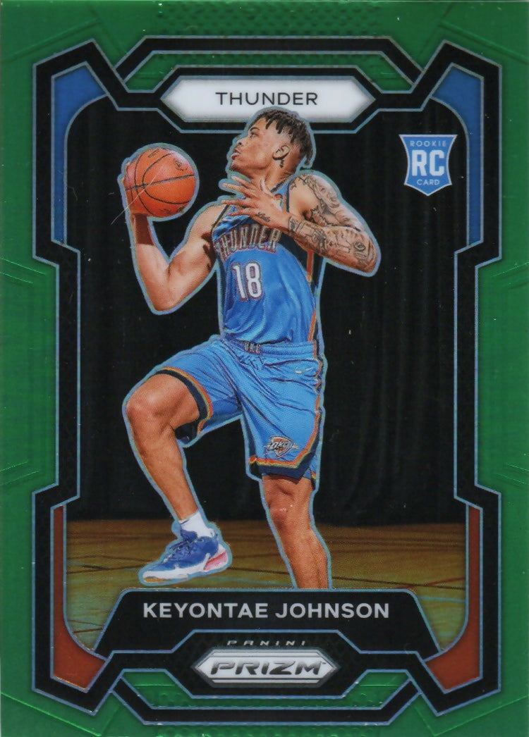 2023-24 Panini Prizm Basketball Base - Green Prizm #176 Keyontae Johnson, Oklahoma City Thunder - A