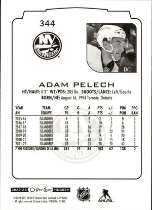 2022-23 Upper Deck O-Pee-Chee Hockey - Base #344 Adam Pelech - New York Islanders - B