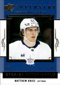 2023-24 Upper Deck Series 2 Hockey - Superstars #HR67 Matthew Knies - Toronto Maple Leafs - A