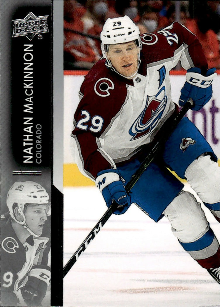 2021-22 Upper Deck Series 2 Hockey - Base #298 Nathan MacKinnon - Colorado Avalanche - A
