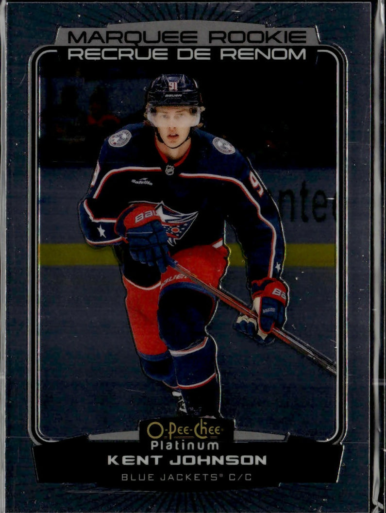 2022-23 Upper Deck O-Pee-Chee Platinum Hockey - Base - Marquee Rookie #206 Kent Johnson - Columbus Blue Jackets - A