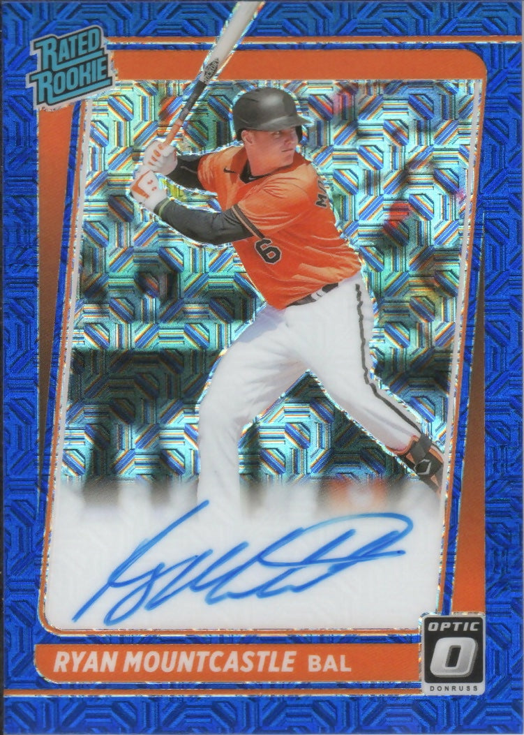 2021 Panini Donruss Optic Baseball - Rated Rookie Signatures - Blue Mojo #RRS-RM Ryan Mountcastle - Baltimore Orioles - A