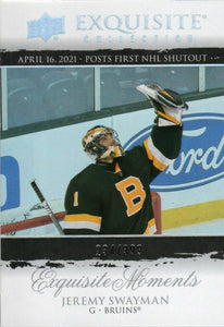 2021-22 Upper Deck Exquisite Collection Hockey - Exquisite Moments /399 #ECM-JS Jeremy Swayman - Boston Bruins