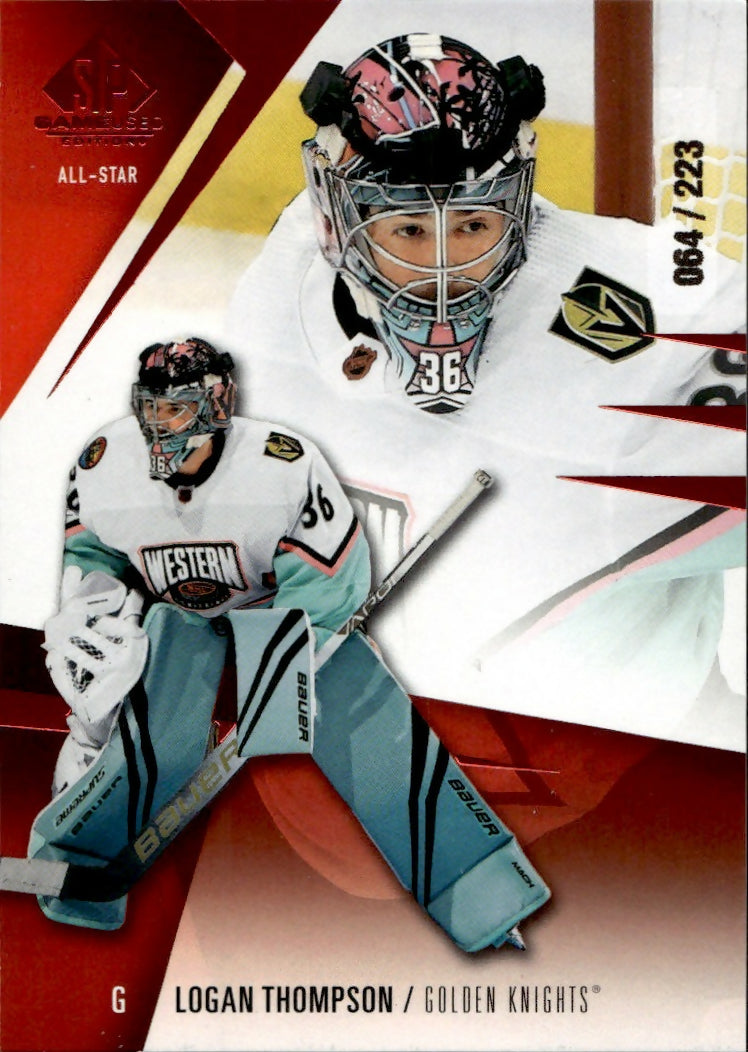 2023-24 Upper Deck SP Game Used Hockey - Base - Red :223 #135 Logan Thompson - Vegas Golden Knights - A