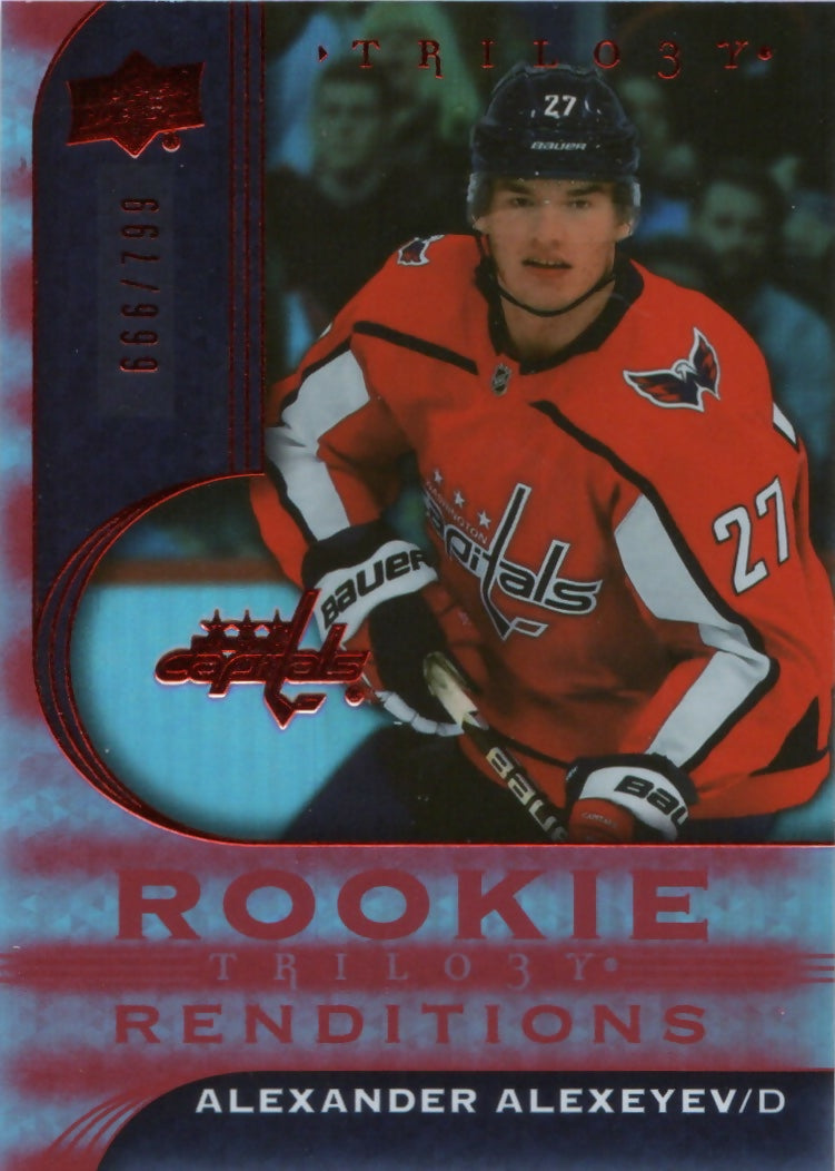 2020-21 Upper Deck Trilogy Hockey - Rookie Renditions #RR-25 Alexander Alexeyev - Washington Capitals - A