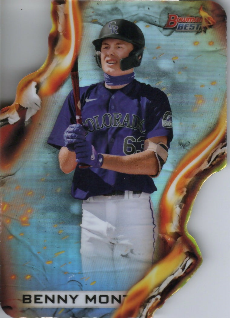 2021 Bowman's Best Baseball - Heatwave Die-Cut #HW-9 Benny Montgomery - Colorado Rockies - F