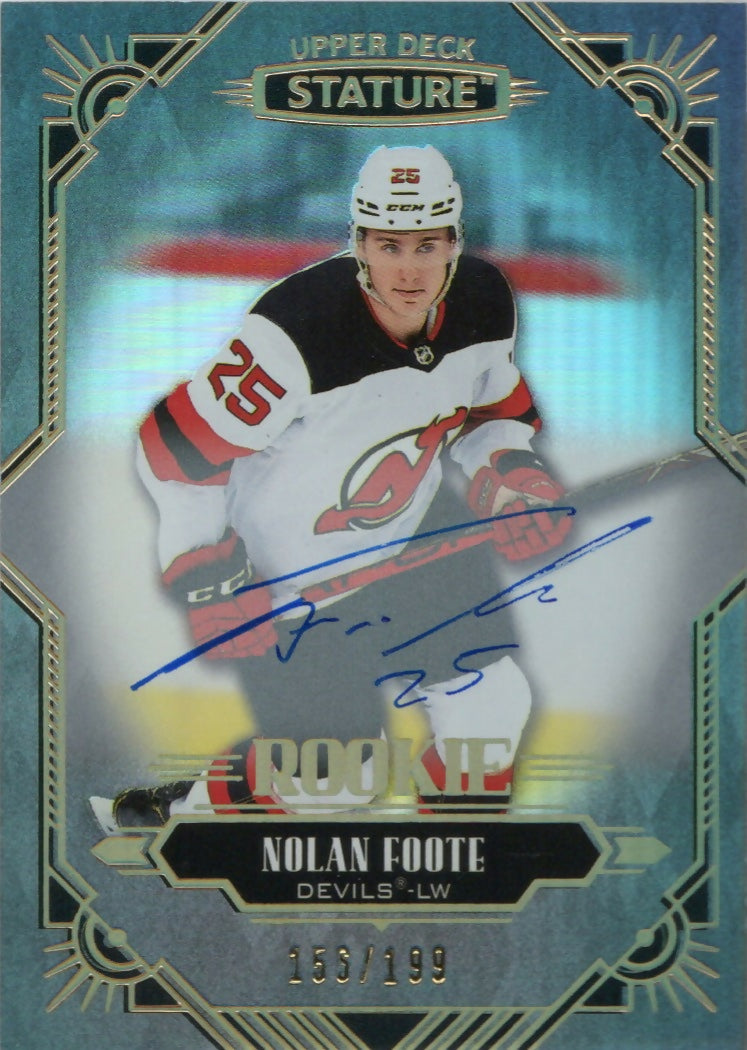 2020-21 Upper Deck Stature - Base - Rookie Autographs :199 #123 Nolan Foote - New Jersey Devils - A
