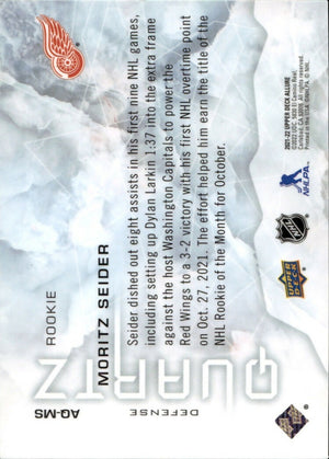 2021-22 Upper Deck Allure Hockey - Quartz #AQ-MS Moritz Seider - Detroit Red Wings - B