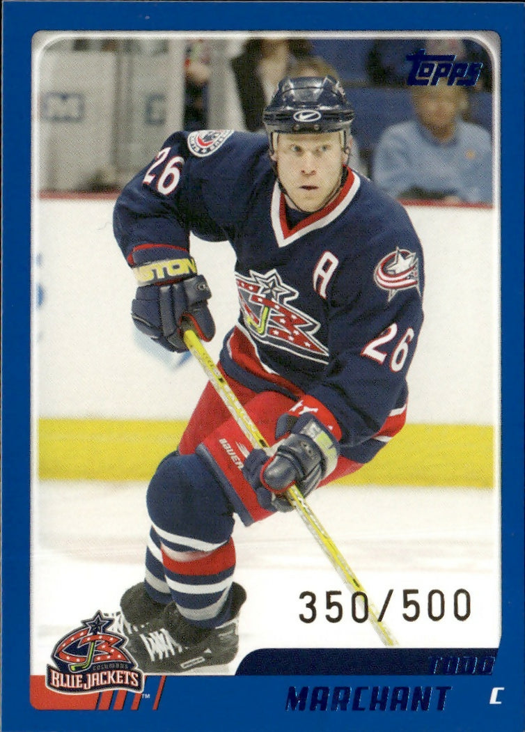 2003-04 Topps Traded - Base - Blue :500 #TT12 Todd Marchant - Columbus Blue Jackets - A