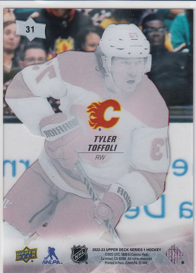 2022-23 Upper Deck Clear Cut #31 Tyler Toffoli Calgary Flames