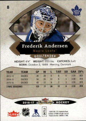 2016-17 Upper Deck Fleer Showcase Hockey - Base #8 Frederik Anderson - Toronto Maple Leafs