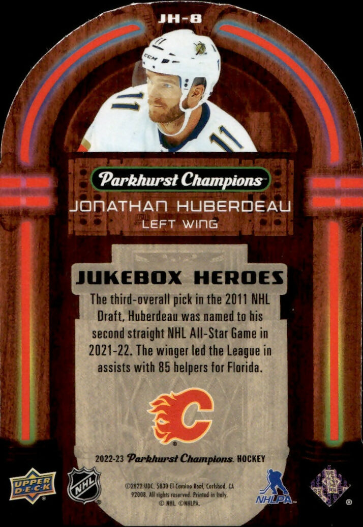 2022-23 Upper Deck Parkhurst Champions - Jukebox Heroes #JH-8 Jonathan Huberdeau - Calgary Flames - B