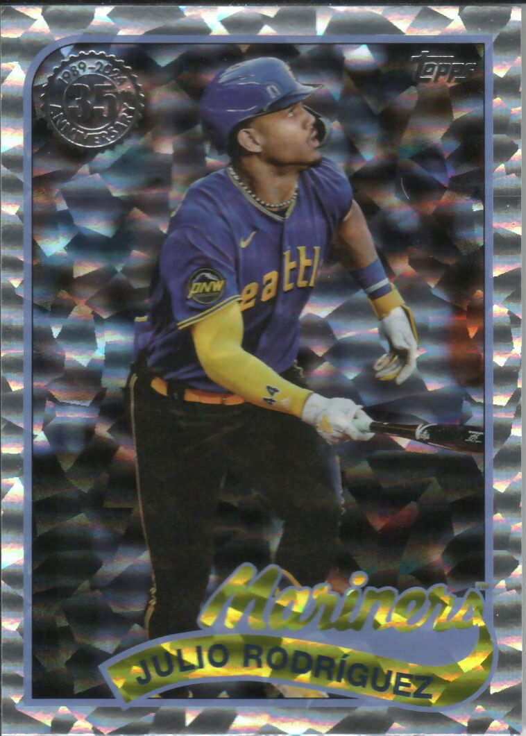 2024 Topps Series 1 Baseball - 1989 Topps Baseball Foil #89B-66 Julio Rodriguez - Seattle Mariners - F