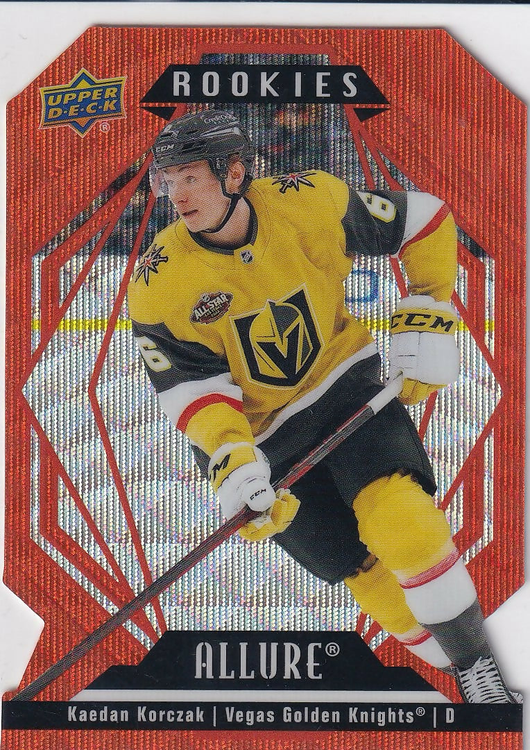 2022-23 Upper Deck Allure Orange Slice #123 Kaedan Korczak Vegas Golden Knights