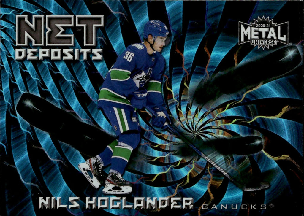 2020-21 Upper Deck Skybox Metal Universe - Net Deposits #ND-4 Nils Hoglander - Vancouver Canucks - A