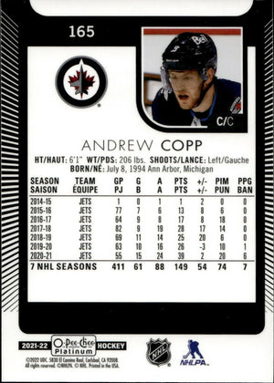 2021-22 Upper Deck O-Pee Chee Platinum Hockey - Base #165 Andrew Copp - Winnipeg Jets - B