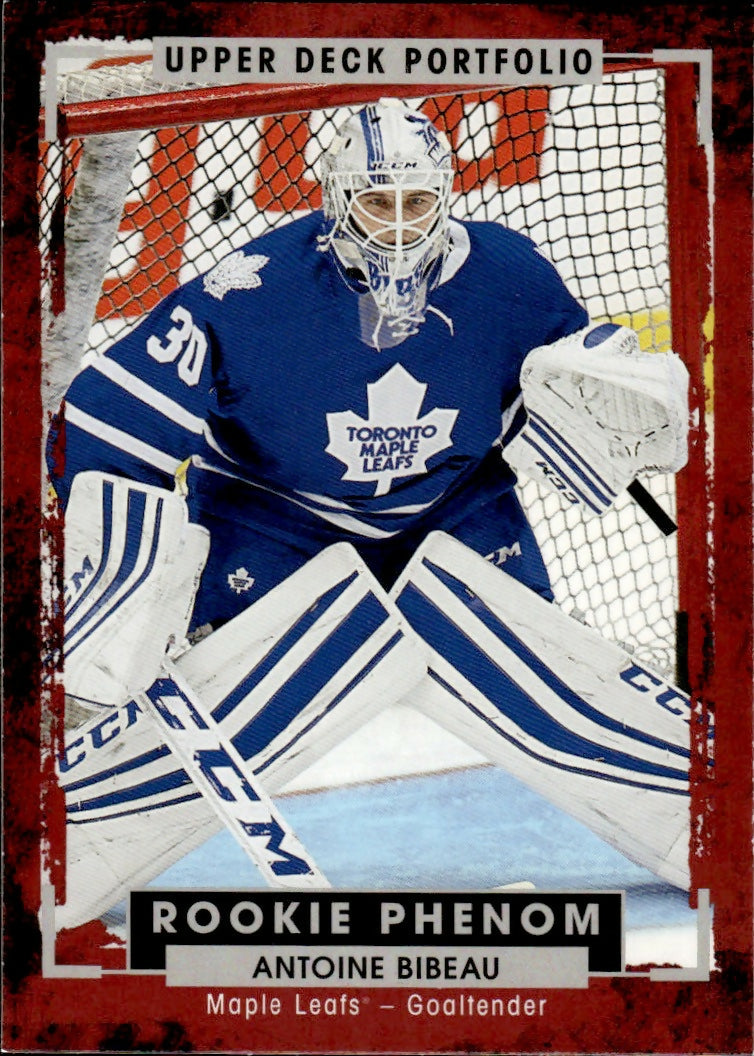 2015-16 Upper Deck Portfolio Hockey - Base - Rookie Color Photos #243 Antoine Bibeau - Toronto Maple Leafs