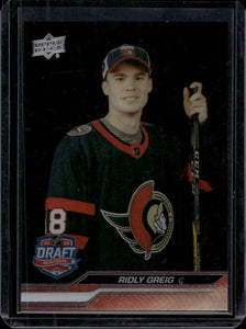 2023-24 Upper Deck Extended Series Hockey - Base - 1st Round Rookies - Clear Cut #746 Ridly Greig - Ottawa Senators - A