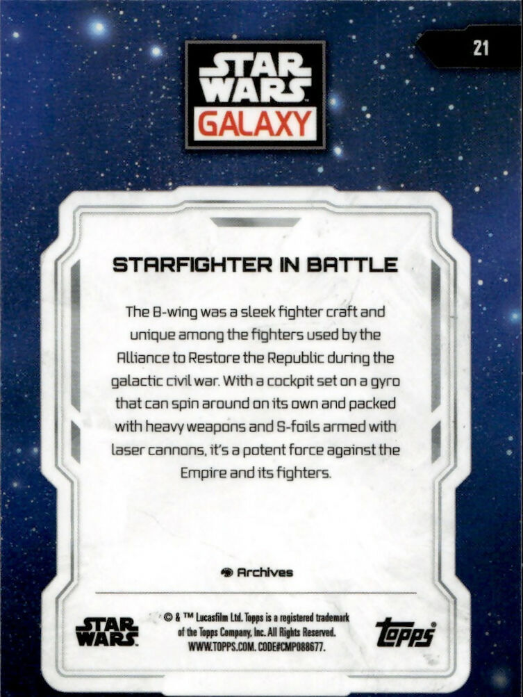 2024 Topps Star Wars Galaxy Chrome - Base #21 Starfighter In Battle - B
