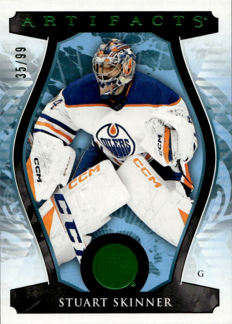 2023-24 Upper Deck Artifacts Hockey - Base - Emerald :99 #147 Stuart Skinner - Edmonton Oilers - A