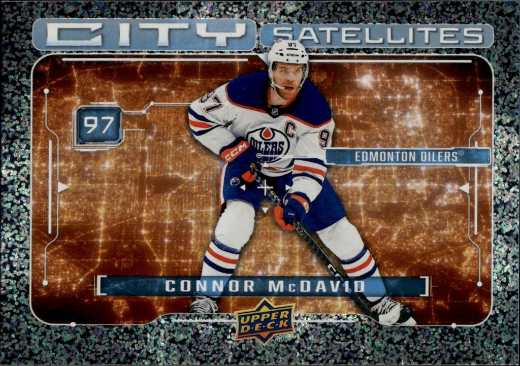 2024-25 Upper Deck Series 1 Hockey - City Satellites - Speckle #CS-3 Connor McDavid - Edmonton Oilers - A
