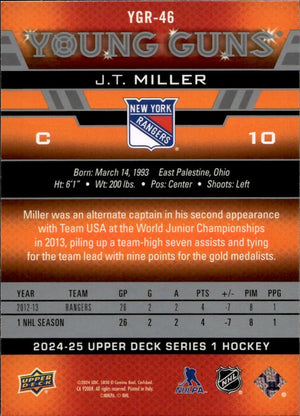 2024-25 Upper Deck Series 1 Hockey - Young Guns Renewed #YGR-46 J.T. Miller - New York Rangers - B