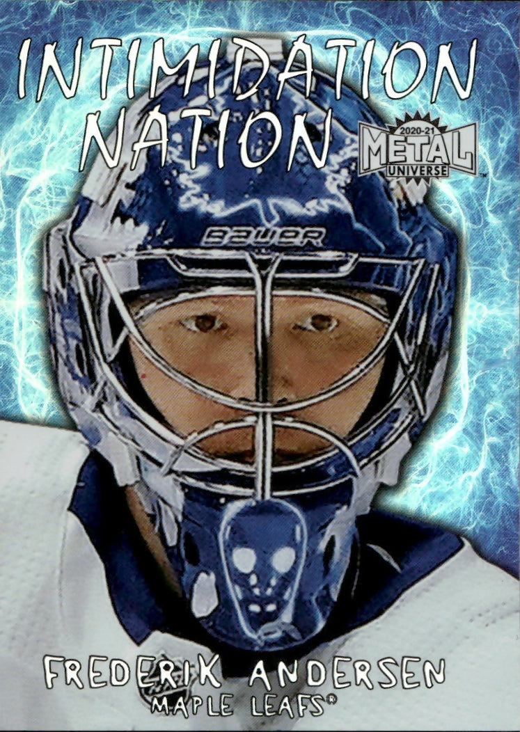 2020-21 Upper Deck Skybox Metal Universe - Intimidation Nation #IN-20 Frederik Andersen - Toronto Maple Leafs - A