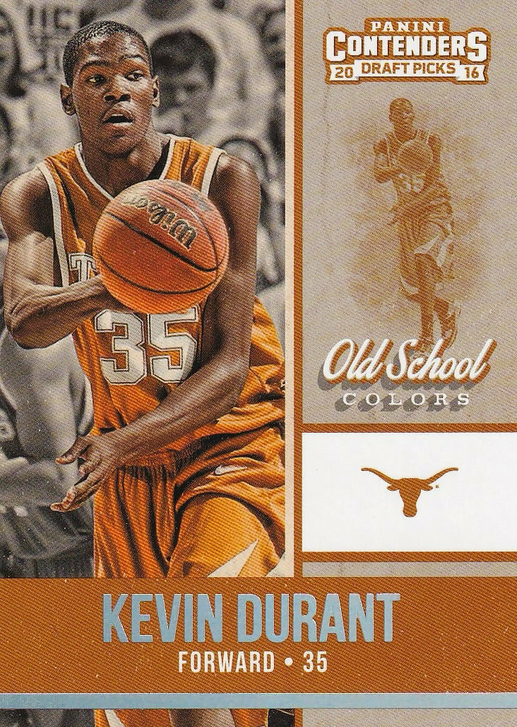 2016 Panini Contenders Draft Picks Old School Colors #13 Kevin Durant Texas Longhorns