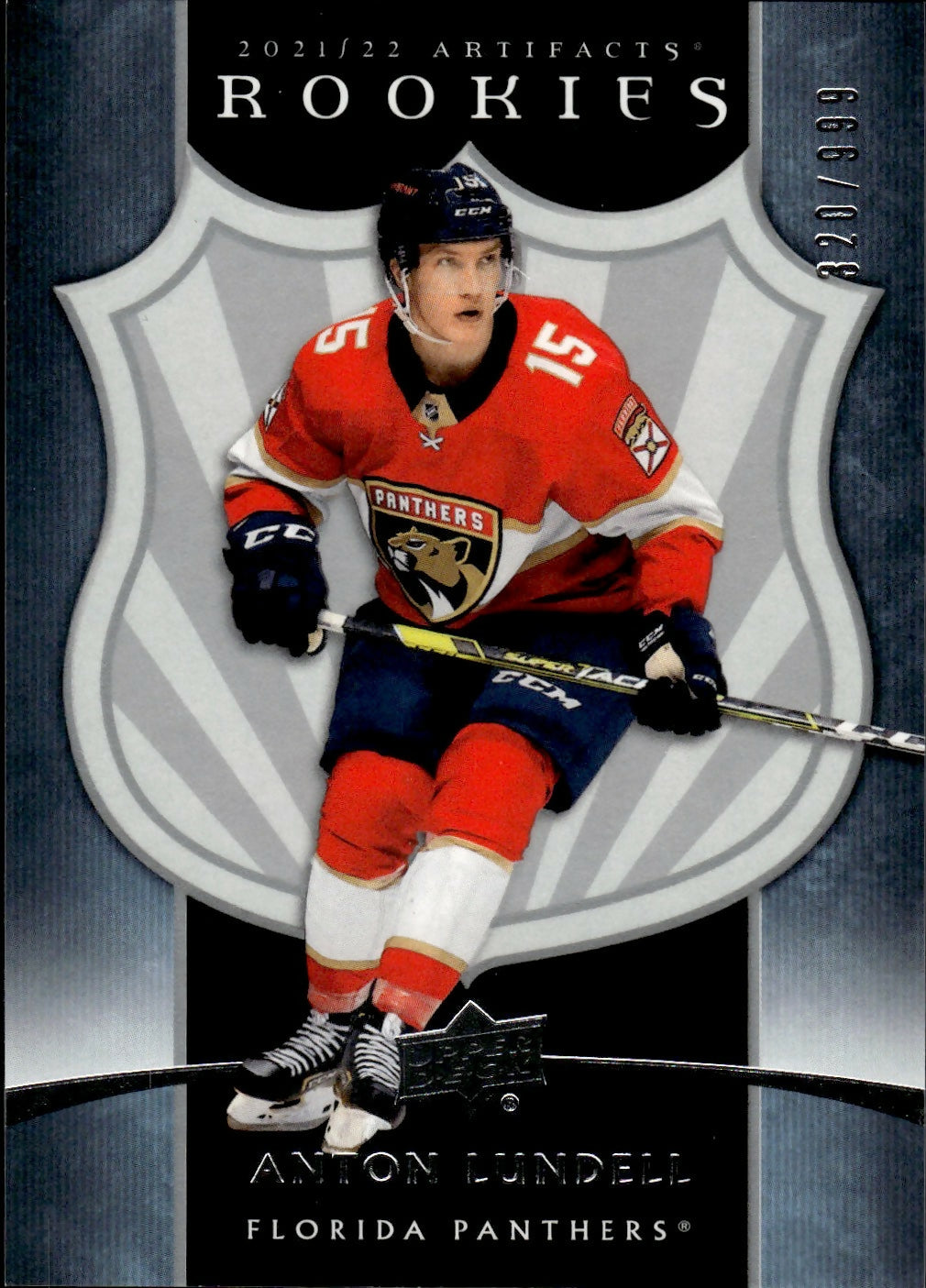 2021-22 Upper Deck Artifacts Hockey - Base - Rookies /999 #6 Anton Lundell - Florida Panthers