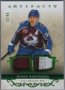 2021-22 Upper Deck Artifacts Hockey - Base - Emerald Material Relics  :65 #85 Mikko Rantanen - Colorado Aavalanche - A