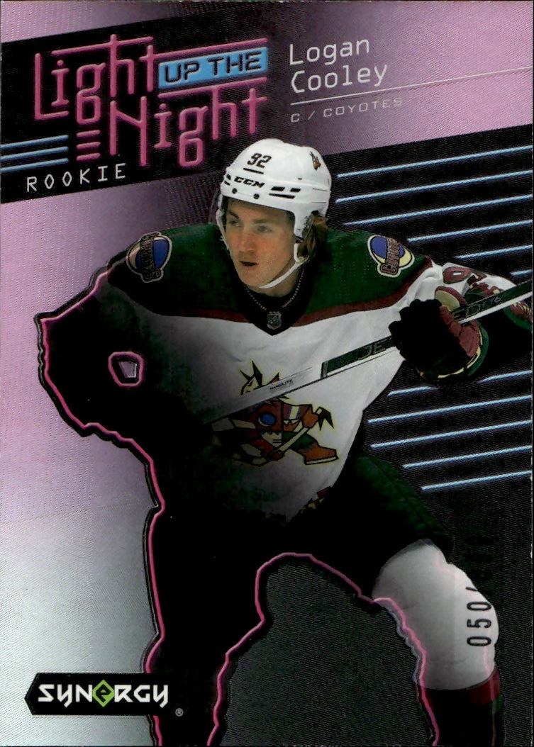 2023-24 Upper Deck Synergy Hockey - Light Up The Night Rookie - Pink :699 #LN-LC Logan Cooley - Arizona Coyotes - A