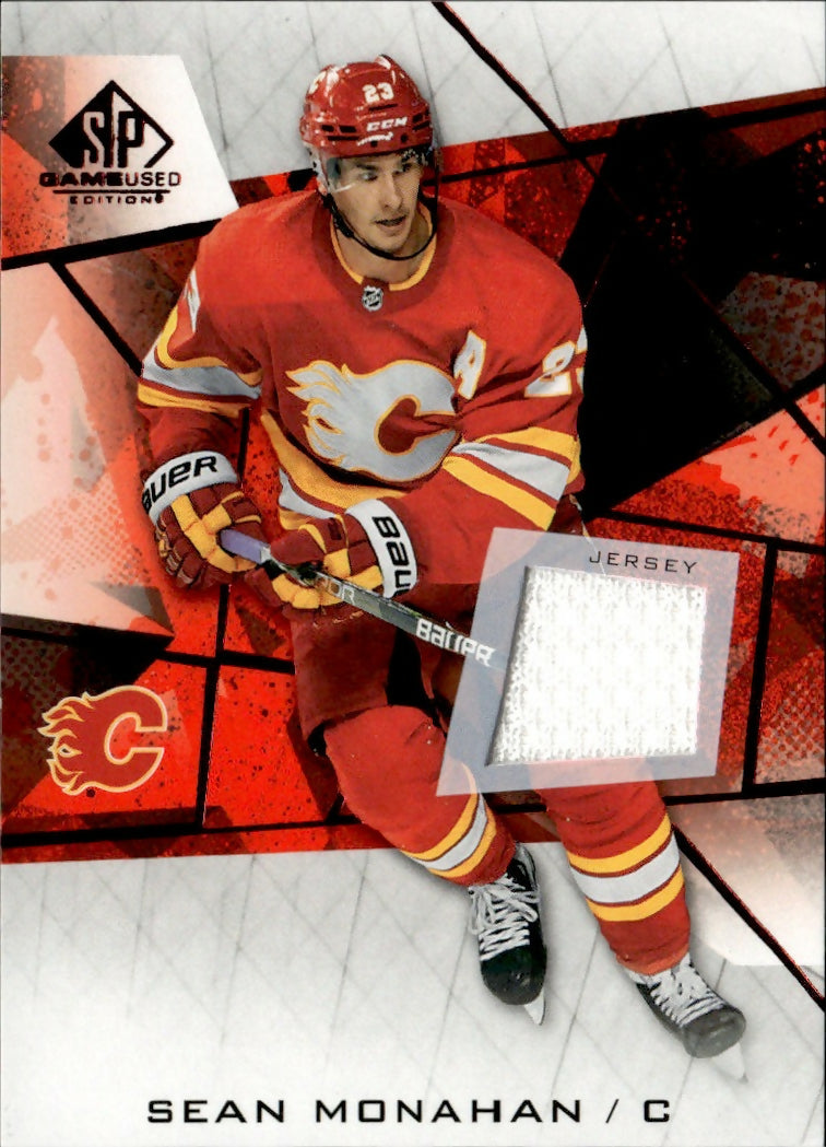 2021-22 Upper Deck SP Game Used Hockey - Base - Red Jerseys #59 Sean Monahan - Calgary Flames - A